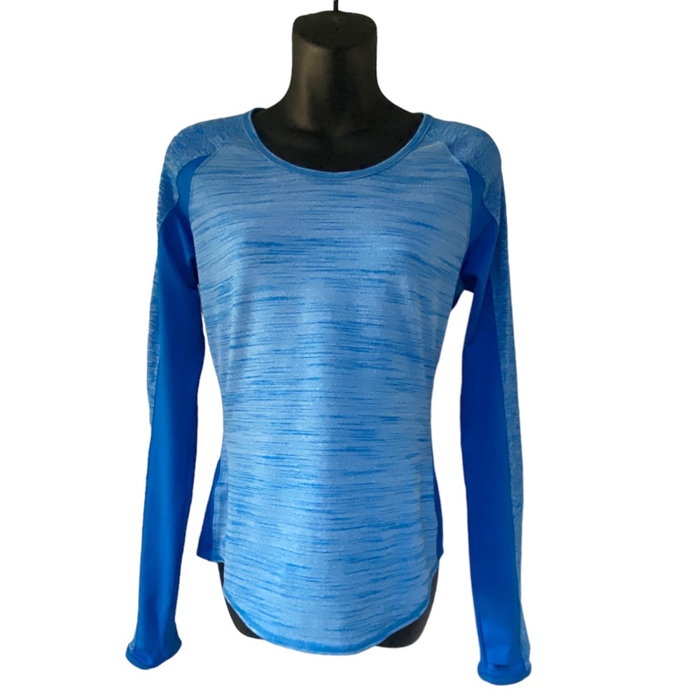 Athleta Blue Running Wild Mix Crew Heathered Tee Style #138097 Size S